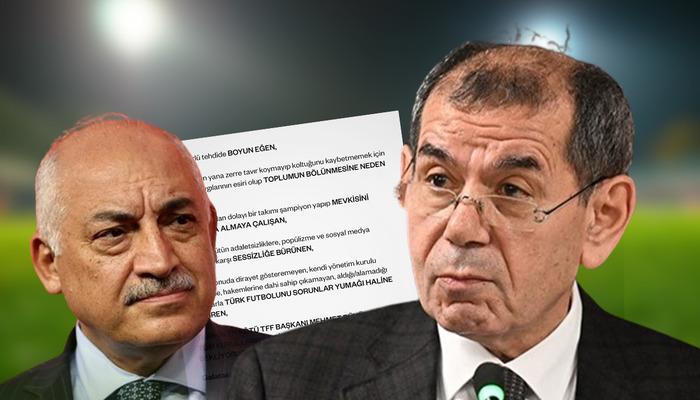 Galatasaray'dan gece yarısı açıklaması!  "TFF Başkanı Mehmet Büyükekşi ve yönetim kurulları istifa etmeli" Galatasaray